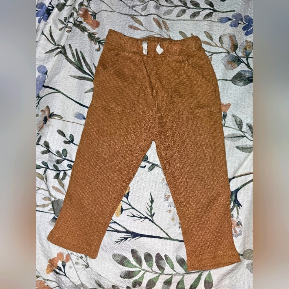 Little Co by Lauren Conrad waffle knit pants in caramel color size 18m